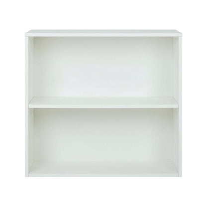 White 2-Shelf Bookcase with Laminate and Metal Construction for Home Storage