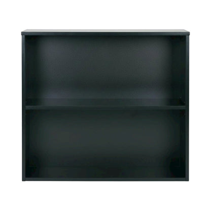 Black 2-Shelf Bookcase with Metal Frame and Laminate Shelves