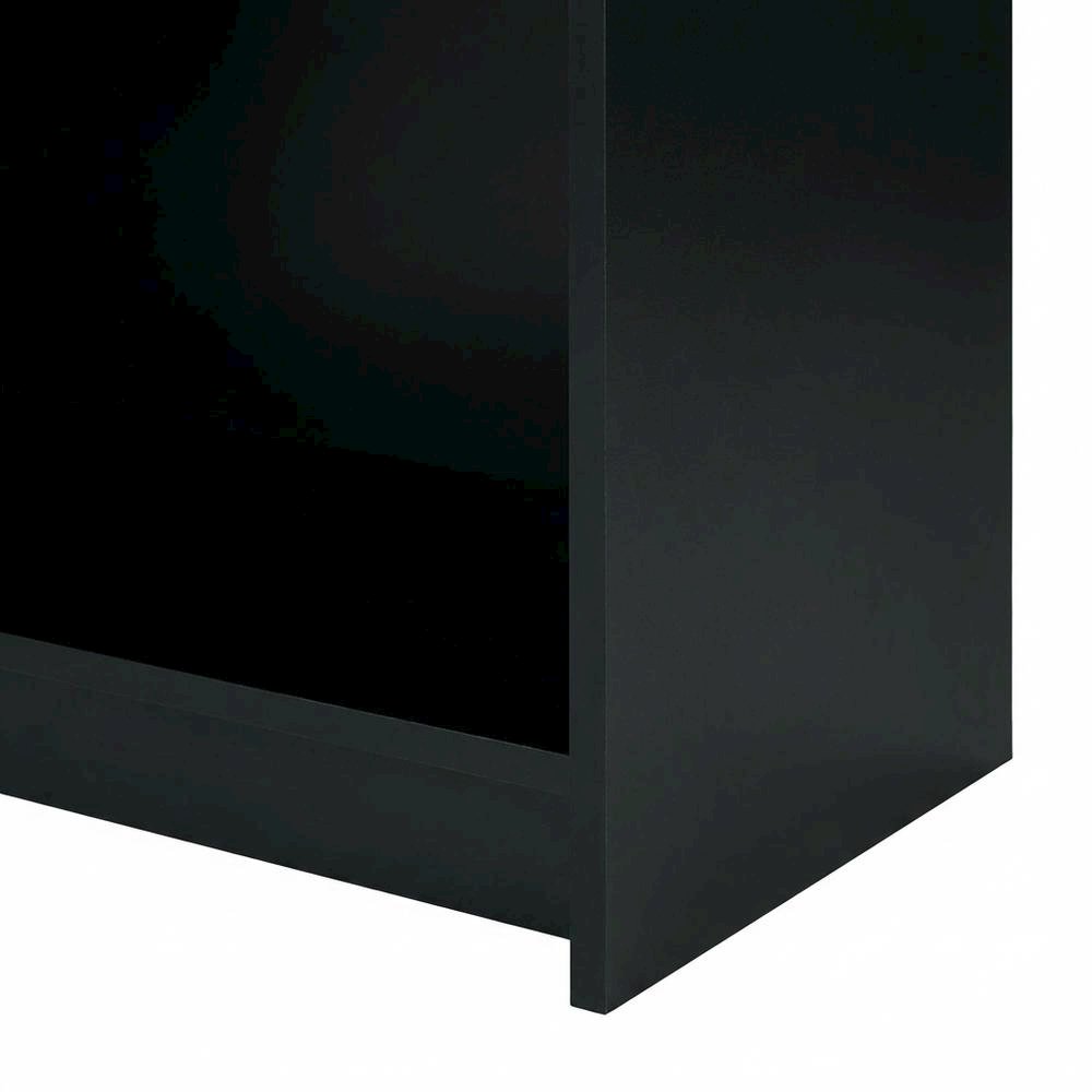 Black 3-Shelf Bookcase with Laminate and Metal Construction for Home Use