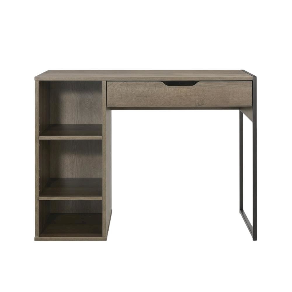 Grey Oak Finish Office Desk With Steel And Mdf Construction For Modern Workspace