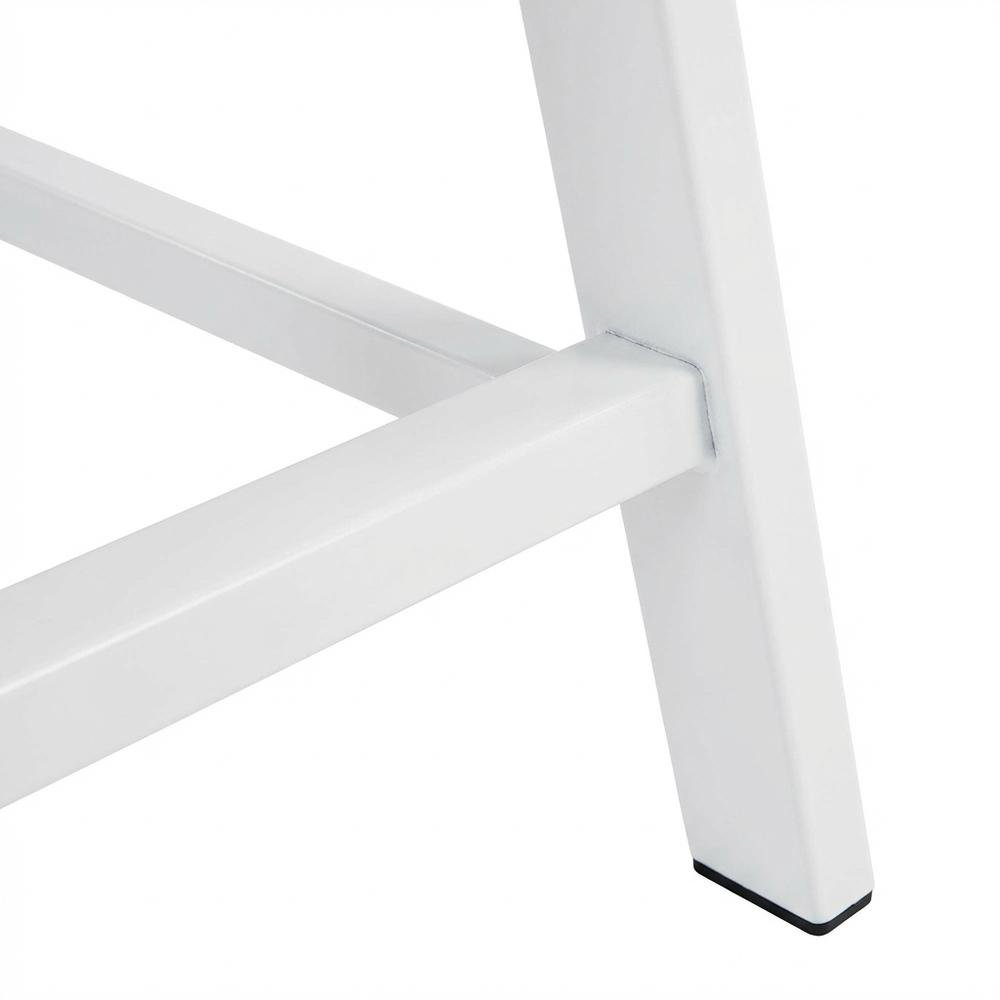 White Glass Top Office Desk With Iron Frame For Modern Workspace