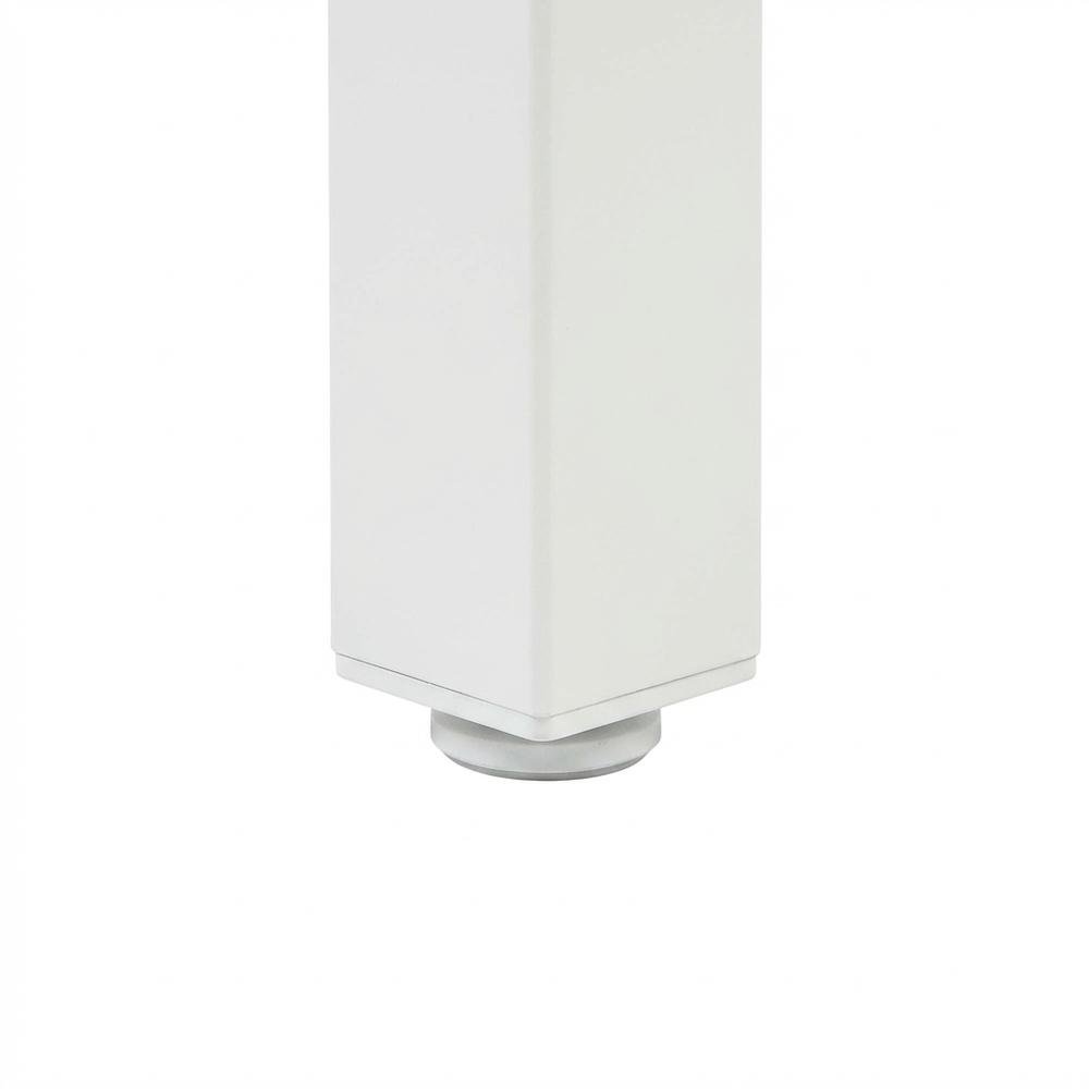 White L-Shape Workstation with Steel Frame and Particle Board Surface