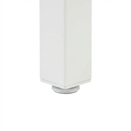 White L-Shape Workstation with Steel Frame and Particle Board Surface