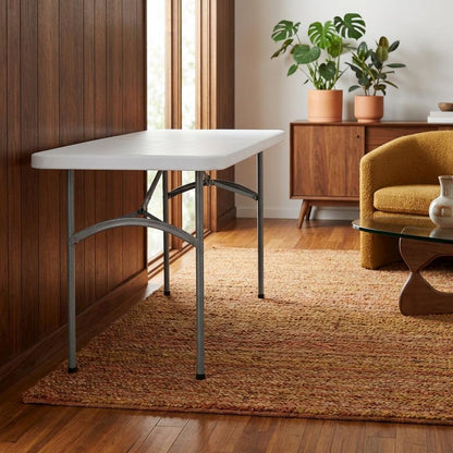 Light Grey, Folding Table, Quality Build, Durable Wood Frame