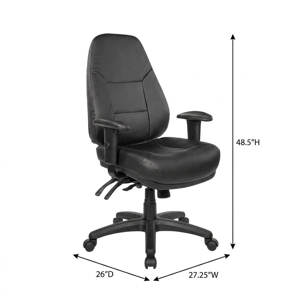 Deluxe Multi-Function Ergonomic High-Back Office Chair in PU with Metal Frame