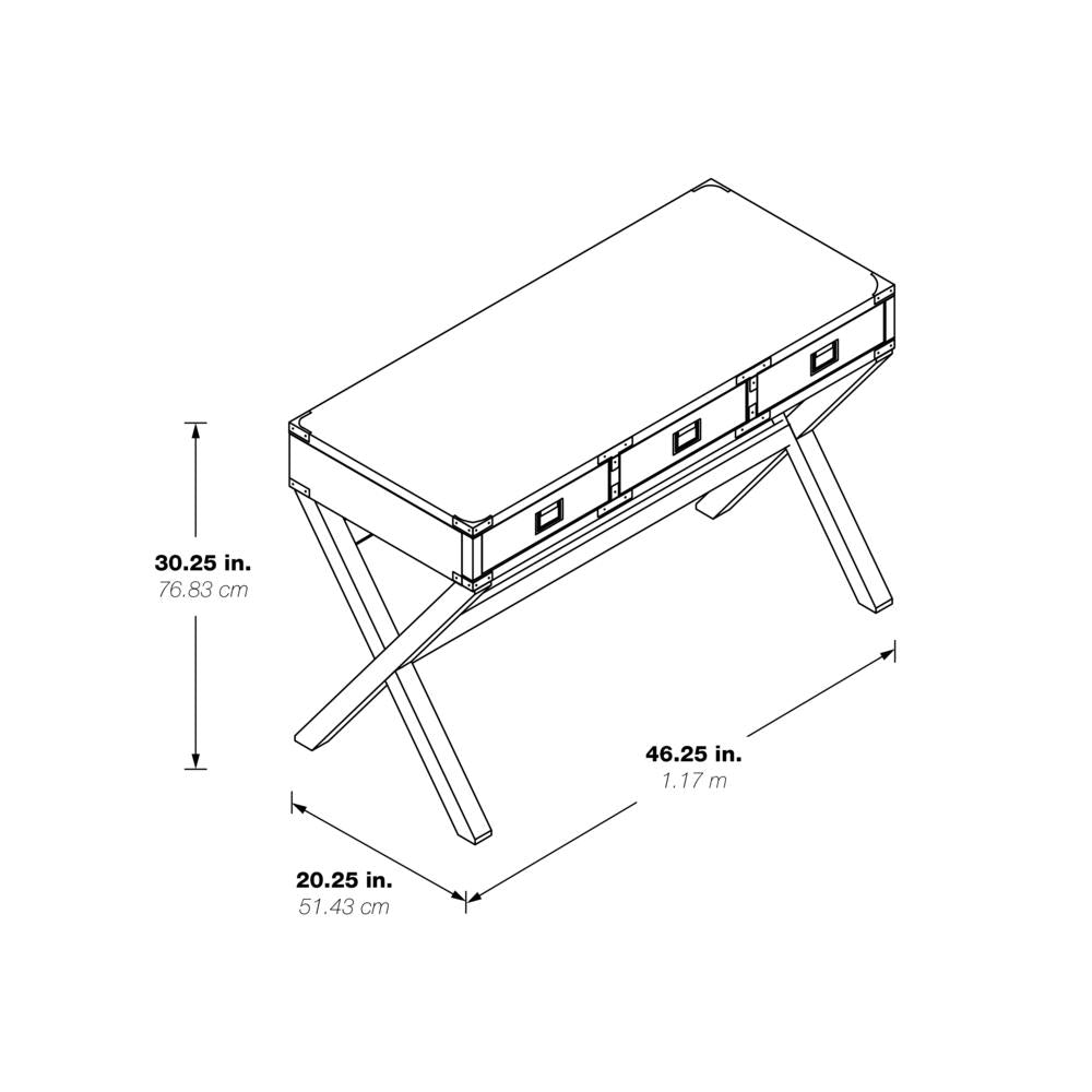 Wellington 46" Desk with Power in White Finish, WELP4630-WH
