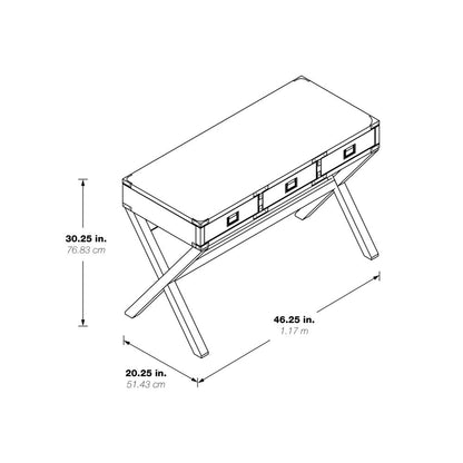 Wellington 46" Desk with Power in White Finish, WELP4630-WH