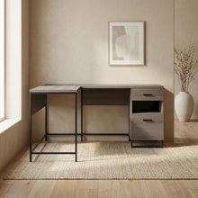 Wooden Desk with Hutch in Natural Finish, Spacious and Sturdy