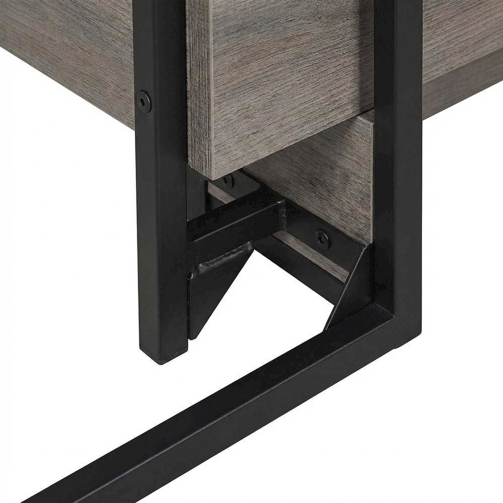 Wooden Desk with Hutch in Natural Finish, Spacious and Sturdy