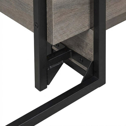 Wooden Desk with Hutch in Natural Finish, Spacious and Sturdy