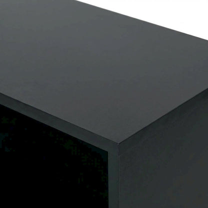 Black 2-Shelf Bookcase with Metal Frame and Laminate Shelves