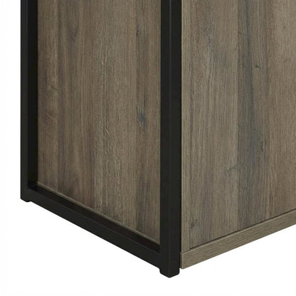 Grey Oak Finish Office Desk With Steel And Mdf Construction For Modern Workspace
