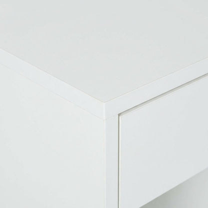 White Finish 40-Inch Office Desk With Steel Frame And Ample Workspace