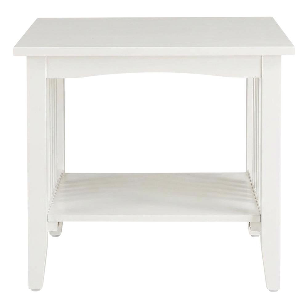 White Finish End Table with Modern Design and Smooth Surface