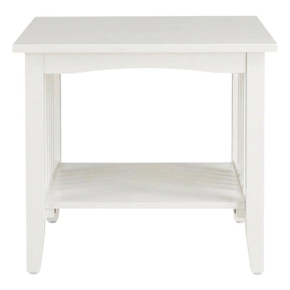 White Finish End Table with Modern Design and Smooth Surface