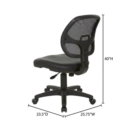 Mesh Back and Vinyl Seat Task Chair Steel Frame, Lumbar Support, Swivel, Black