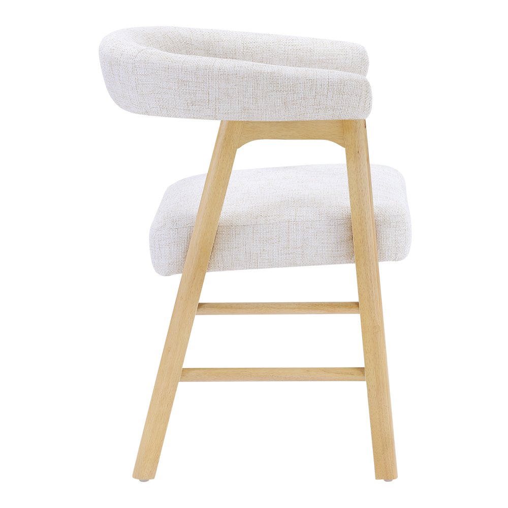 Kayley Dining Chair in Linen Fabric with National Wood Finish 2-Pack