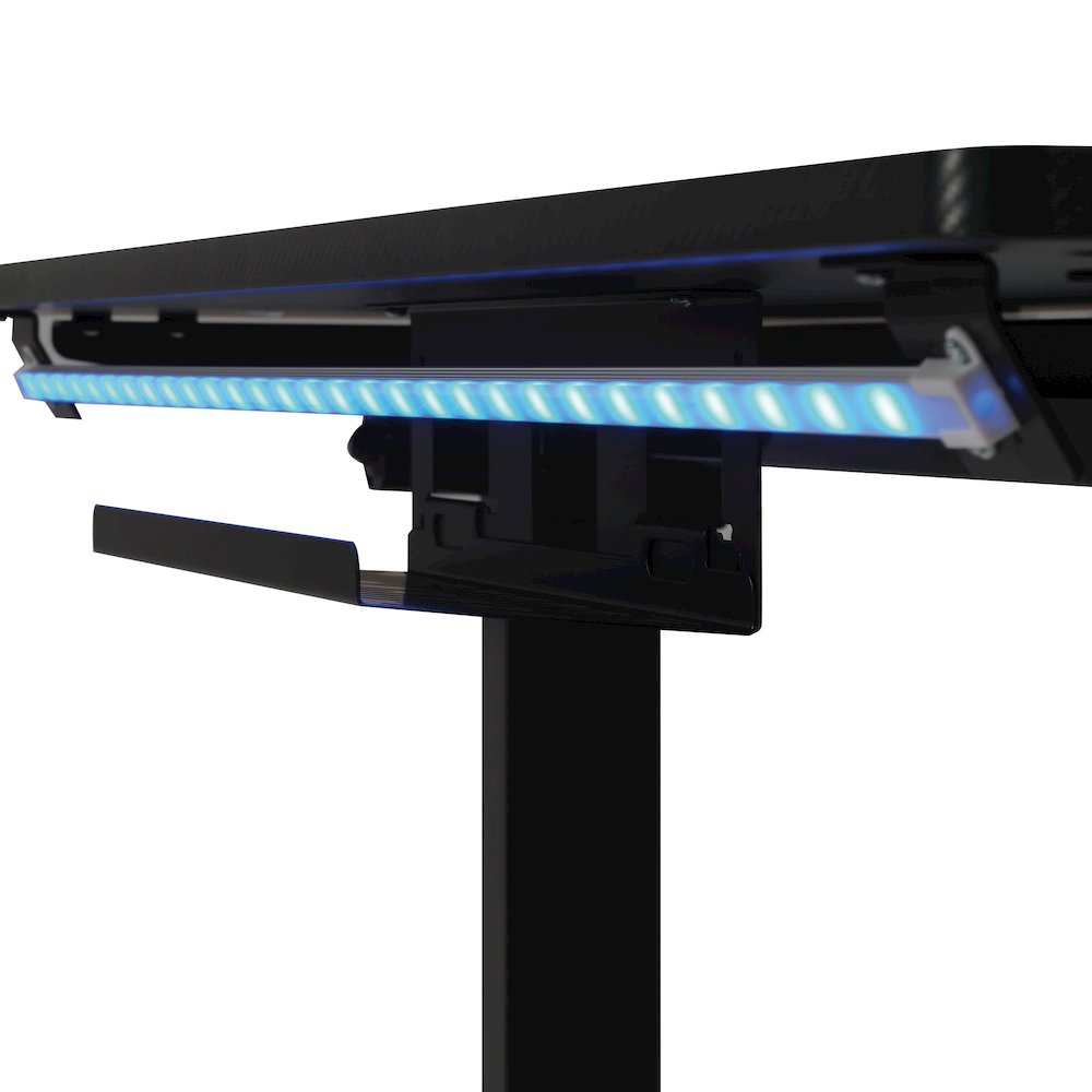 Primo 48" Electric Height Adjustable Gaming Desk in Black Carbon Fiber Finish