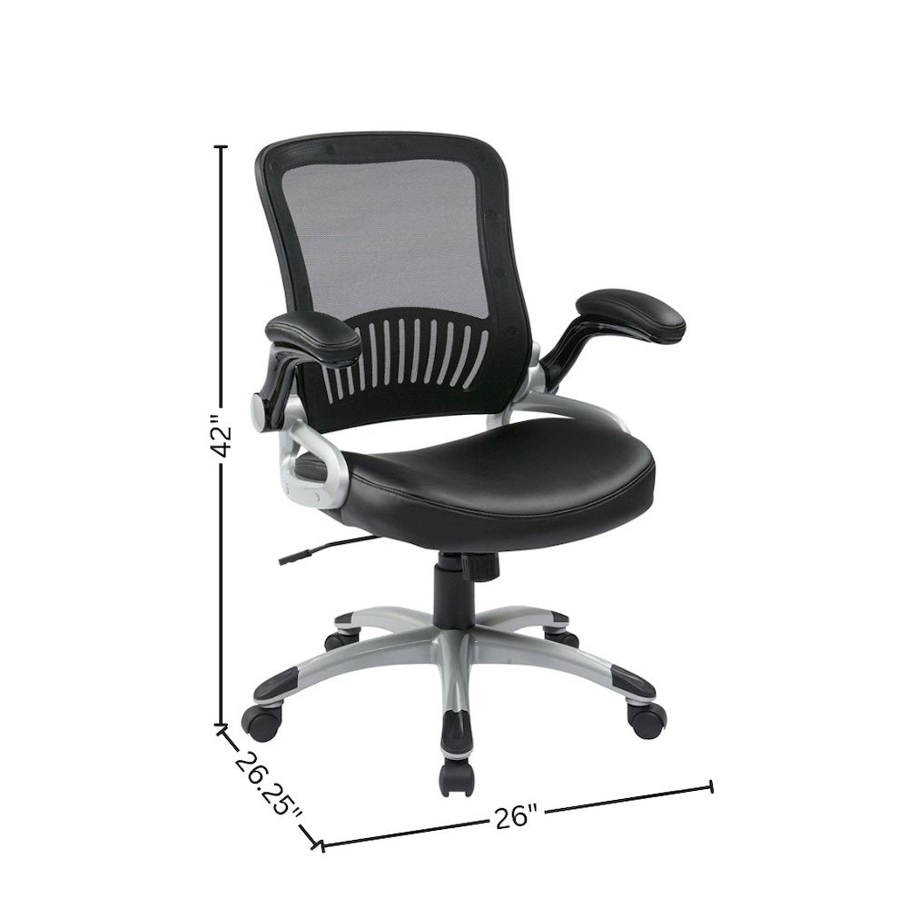 Black Leather Chair – Ergonomic Work Chair for Teachers and Office Use