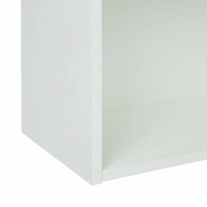 White 2-Shelf Bookcase with Laminate and Metal Construction for Home Storage