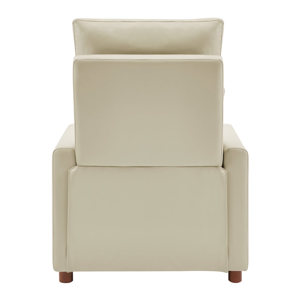 Vincent Pushback Recliner in Faux Leather Taupe Fabric