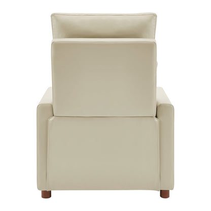 Vincent Pushback Recliner in Faux Leather Taupe Fabric