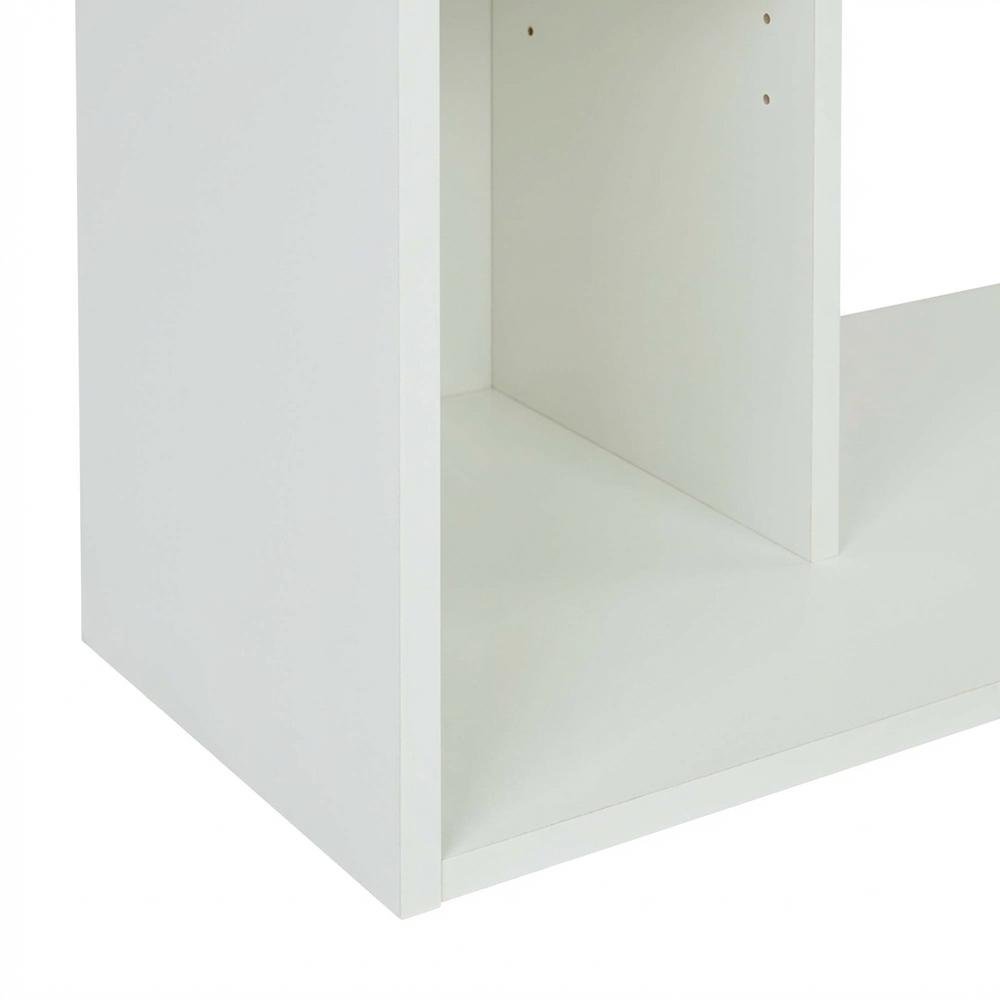 White 3-Shelf Bookcase with Laminate and Metal Construction for Home Storage