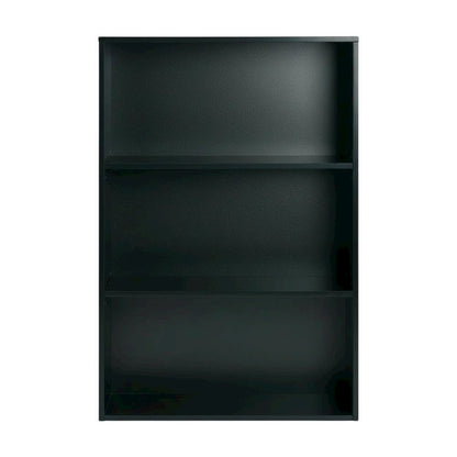 Black 3-Shelf Bookcase with Laminate and Metal Construction for Home Use