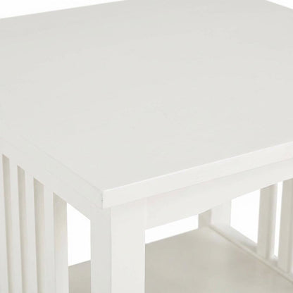 White Finish End Table with Modern Design and Smooth Surface