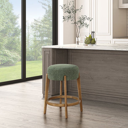 Wesley 26" Counter Stool in Pine Fabric with Medium Oak Finish Frame