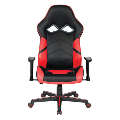 Vapor Gaming Chair in Black Faux Leather with Red Accents, VPR25-RD