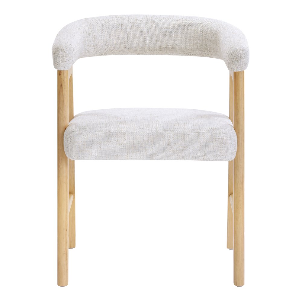 Kayley Dining Chair in Linen Fabric with National Wood Finish 2-Pack