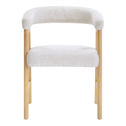 Kayley Dining Chair in Linen Fabric with National Wood Finish 2-Pack
