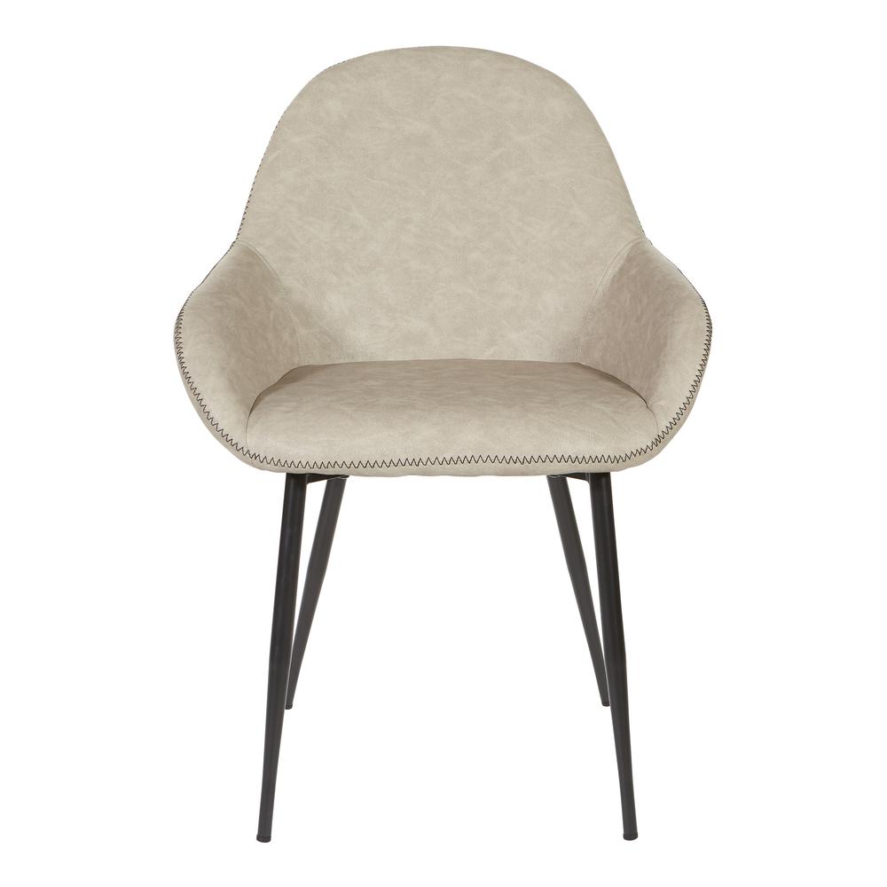 Piper Chair in Fog Fabric with Black Frame, PPR-P54
