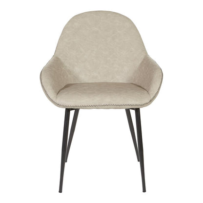 Piper Chair in Fog Fabric with Black Frame, PPR-P54