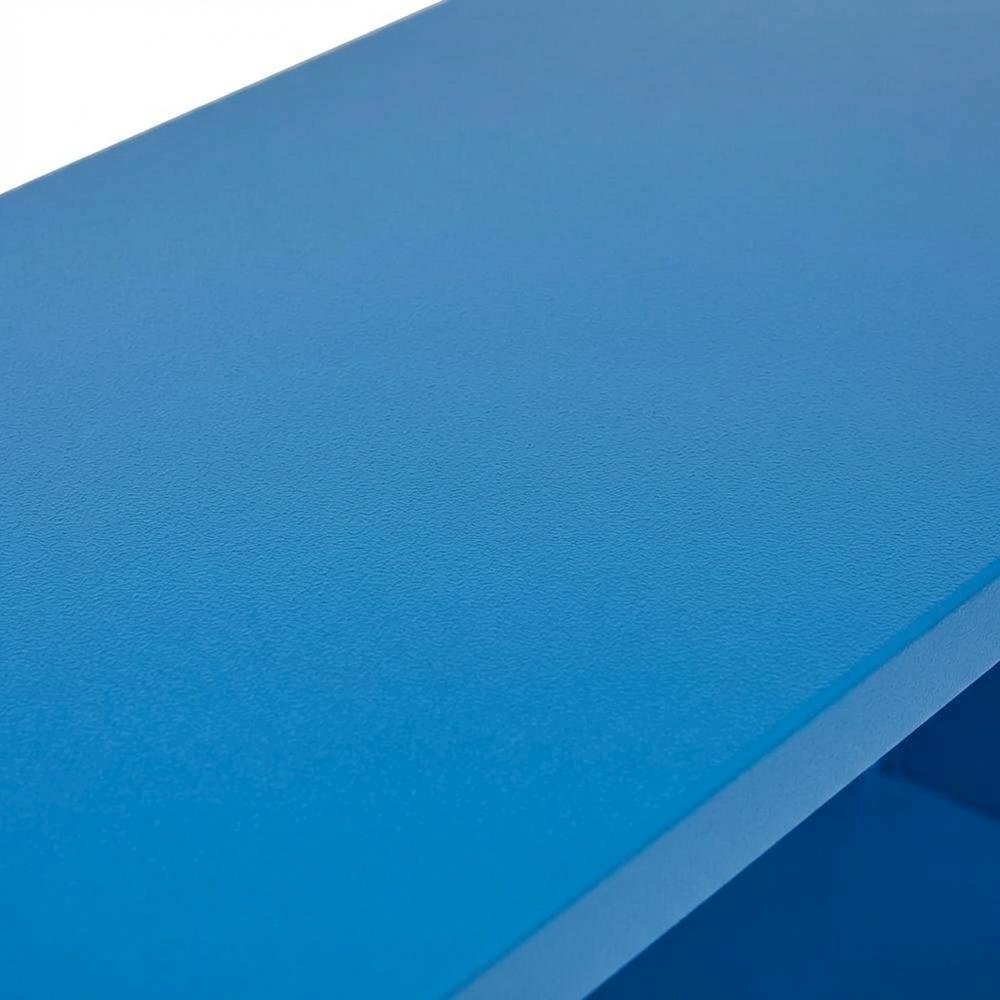 Blue Metal Bookcase with Steel Frame for Residential Use