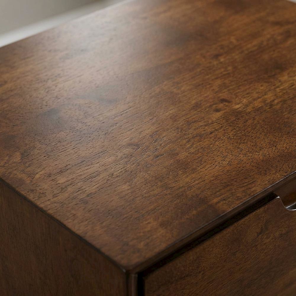 Walnut Accent Table With Drawer For Living Room And Office Spaces