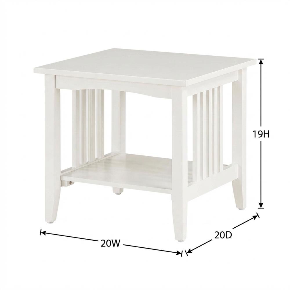 White Finish End Table with Modern Design and Smooth Surface