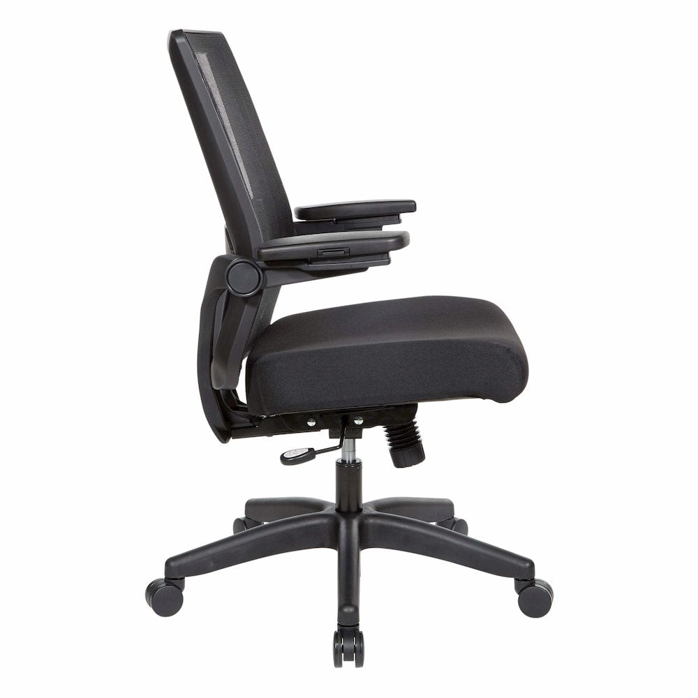 Manager's Chair with Breathable Mesh Back and Black Fabric Seat with Black Nylon Base. , 867-B3P1N4