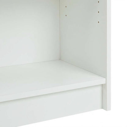 White Laminate and Metal Bookcase with Adjustable Shelves for Storage