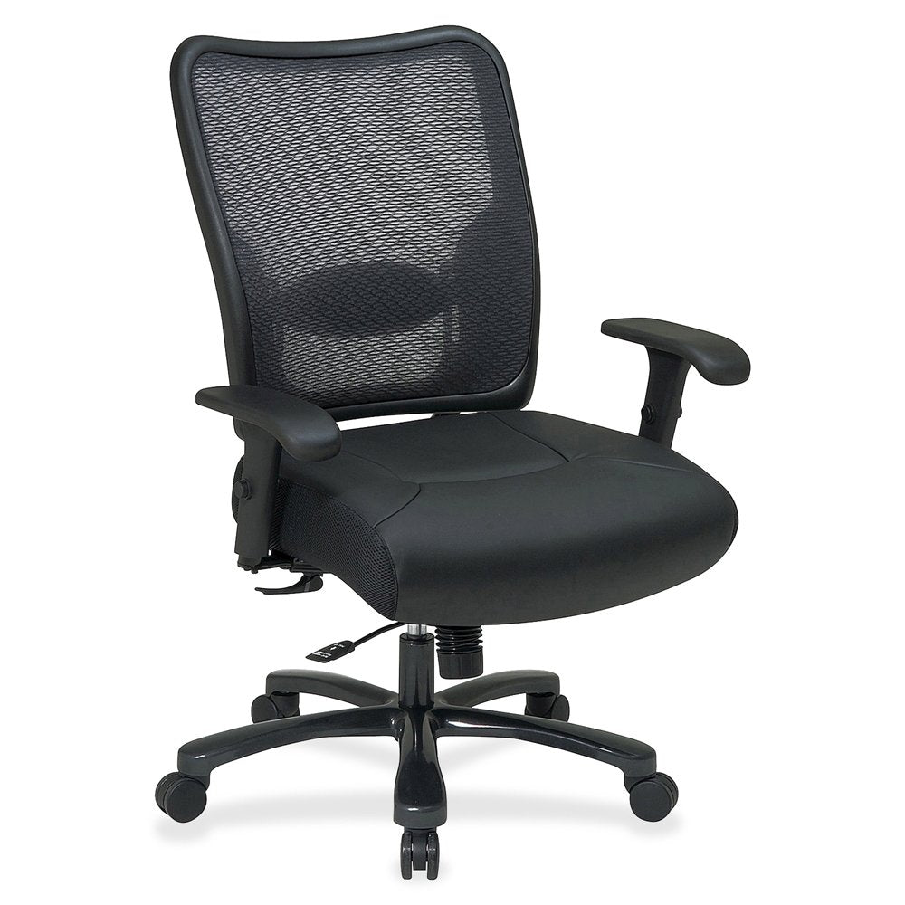 Black Leather Chair – Low-Back Work Chair for Teachers and Office Use