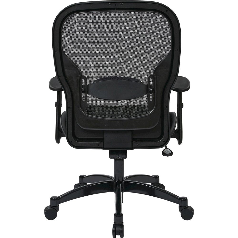 Ergonomic Office Chair – Black Leather Desk Chair for Home Office Use