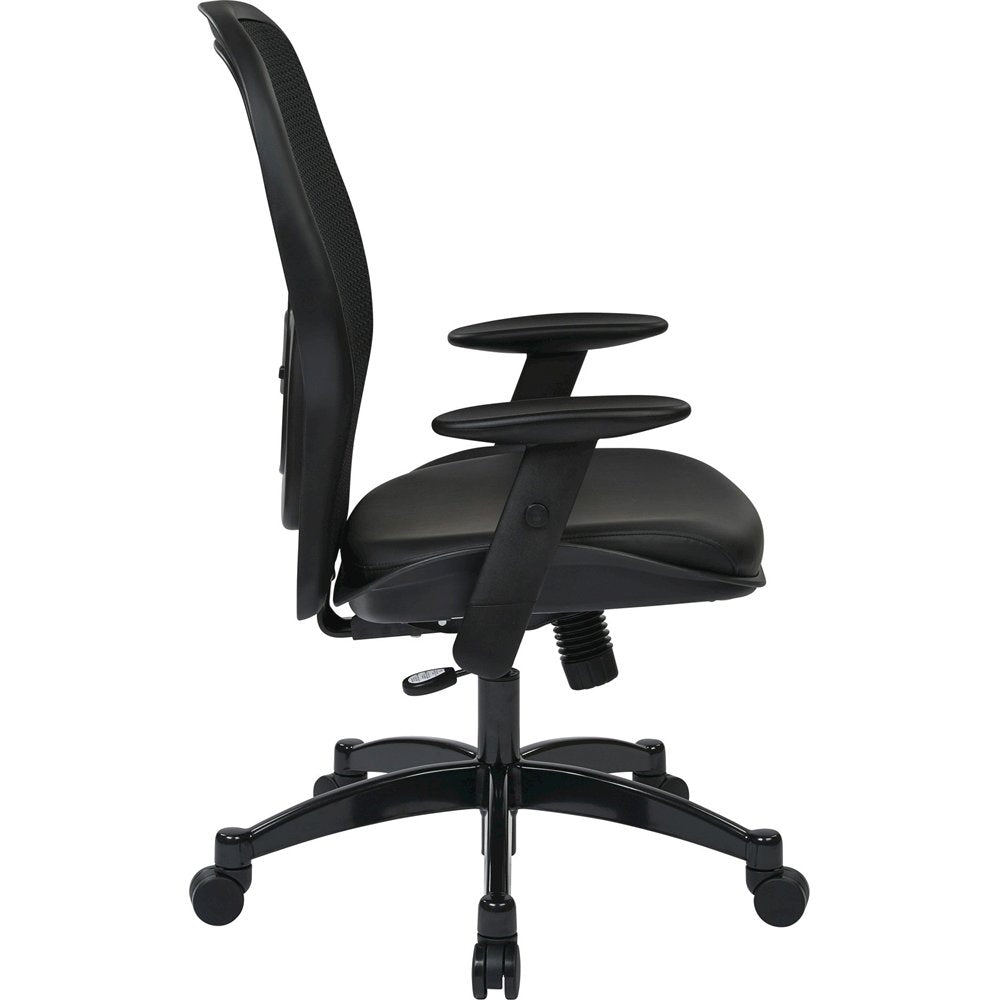 Ergonomic Office Chair – Black Leather Desk Chair for Home Office Use