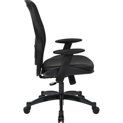 Ergonomic Office Chair – Black Leather Desk Chair for Home Office Use