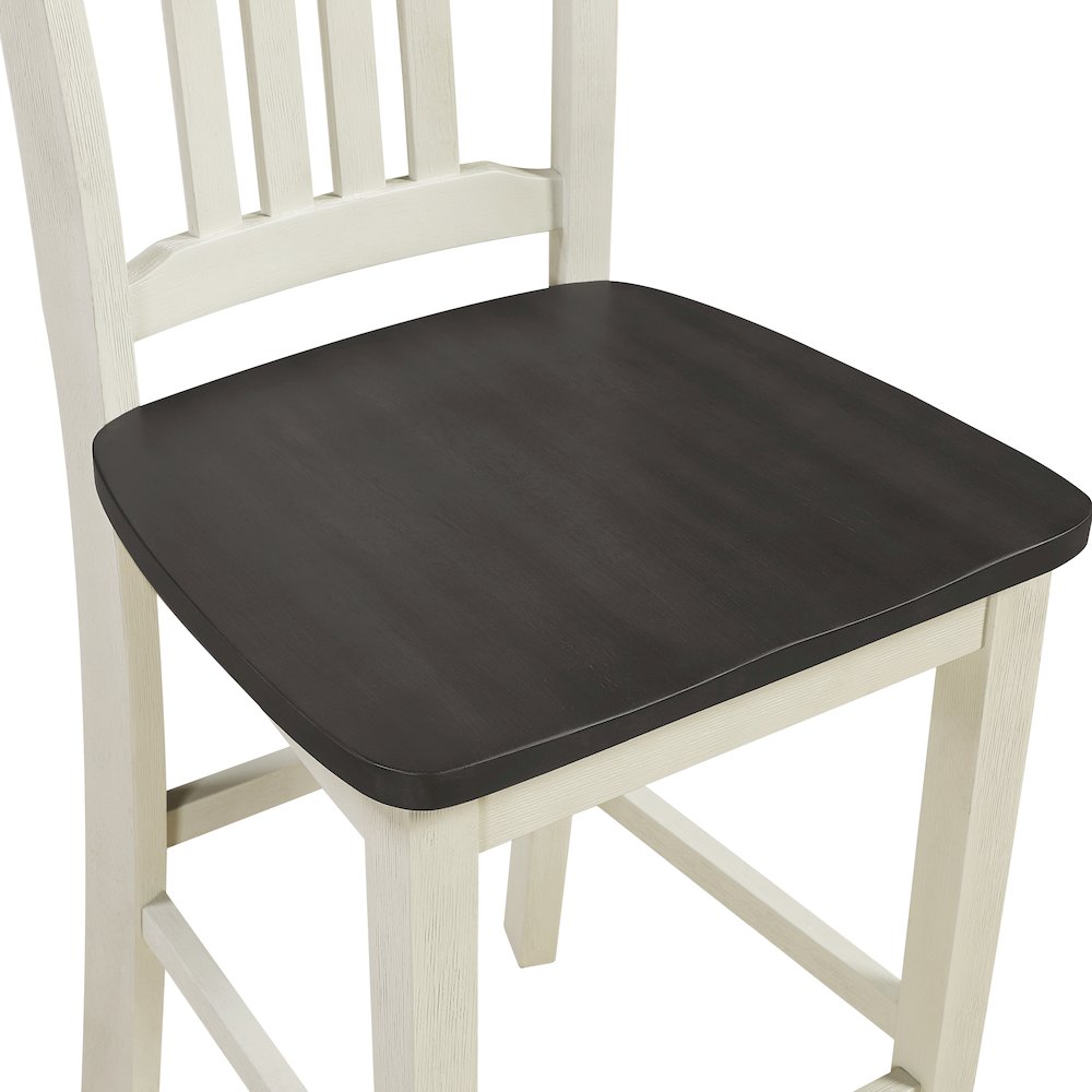Berkley 5pc Set- Table Chairs in Distressed White Wash and Dark Walnut Finish