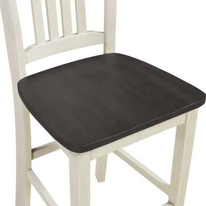 Berkley 5pc Set- Table Chairs in Distressed White Wash and Dark Walnut Finish