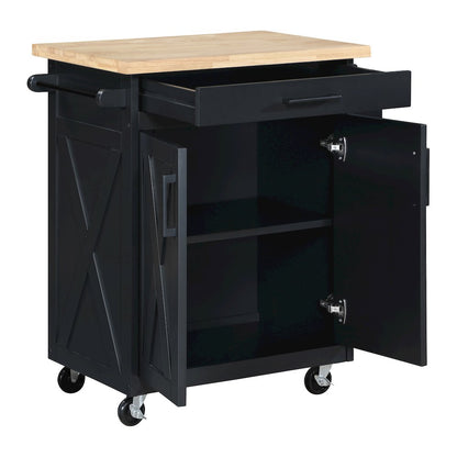 Bolten Kitchen Cart in Black Finish