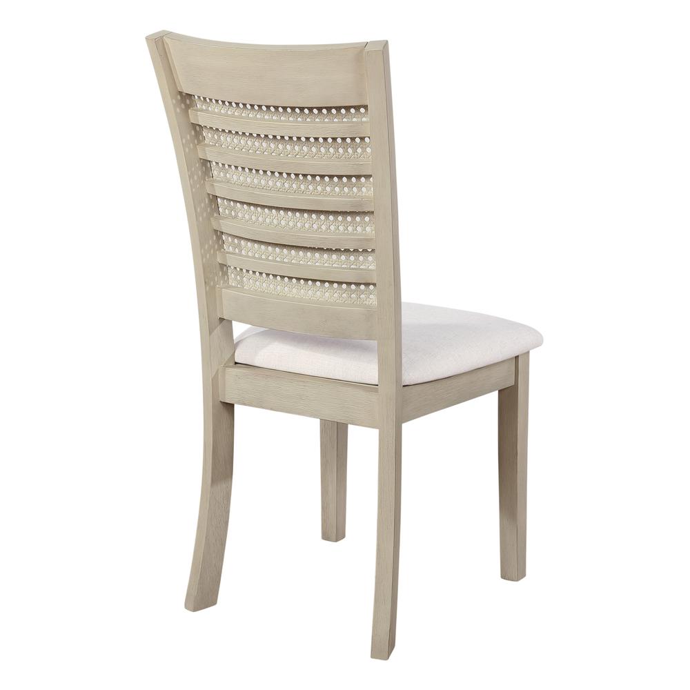 Walden Cane Back Dining Chair 2pk, Linen / Antique White