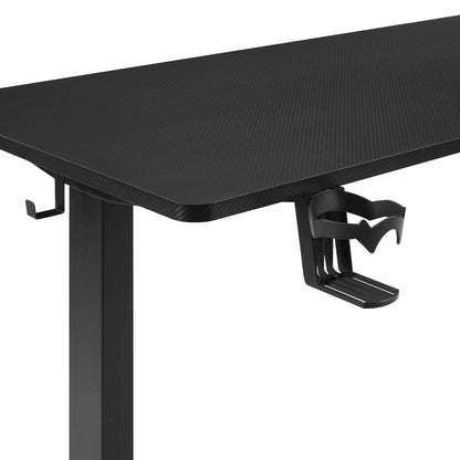 Primo 48" Electric Height Adjustable Gaming Desk in Black Carbon Fiber Finish