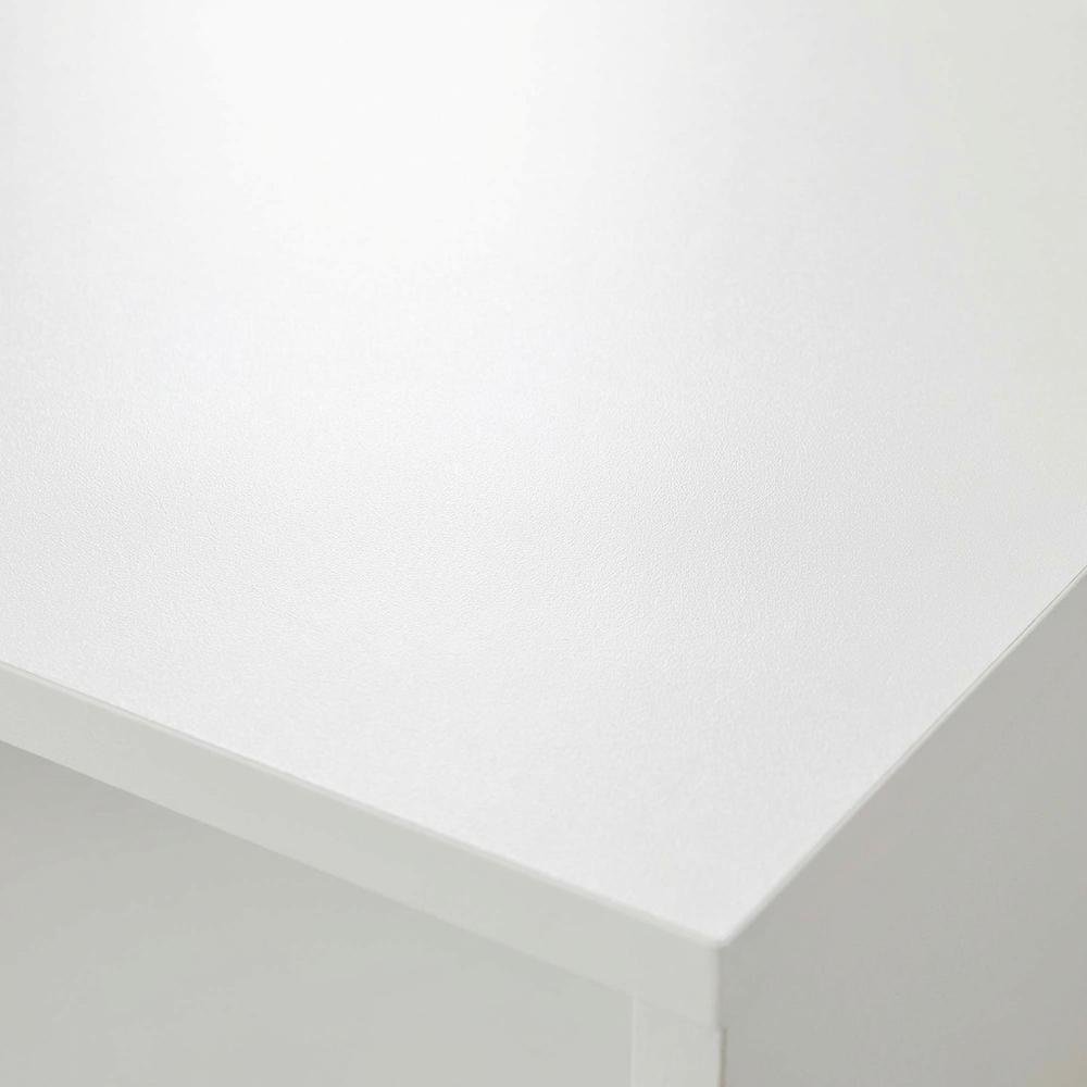 White 3-Shelf Bookcase with Laminate and Metal Construction for Home Storage